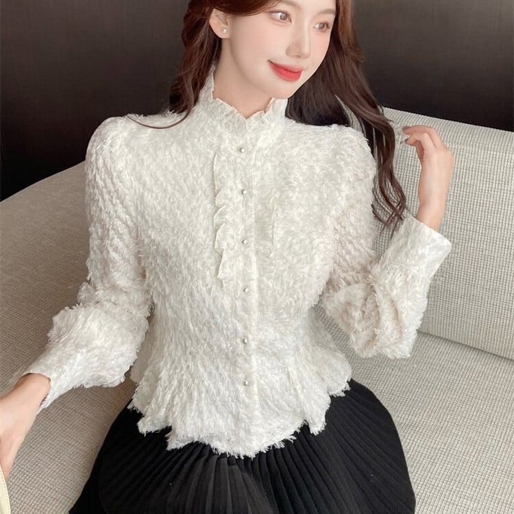 【tops】裹起毛シャツトップス　M27421