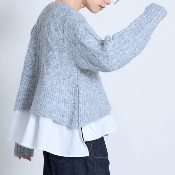 【tops】ドッキングニットセーター　M28784