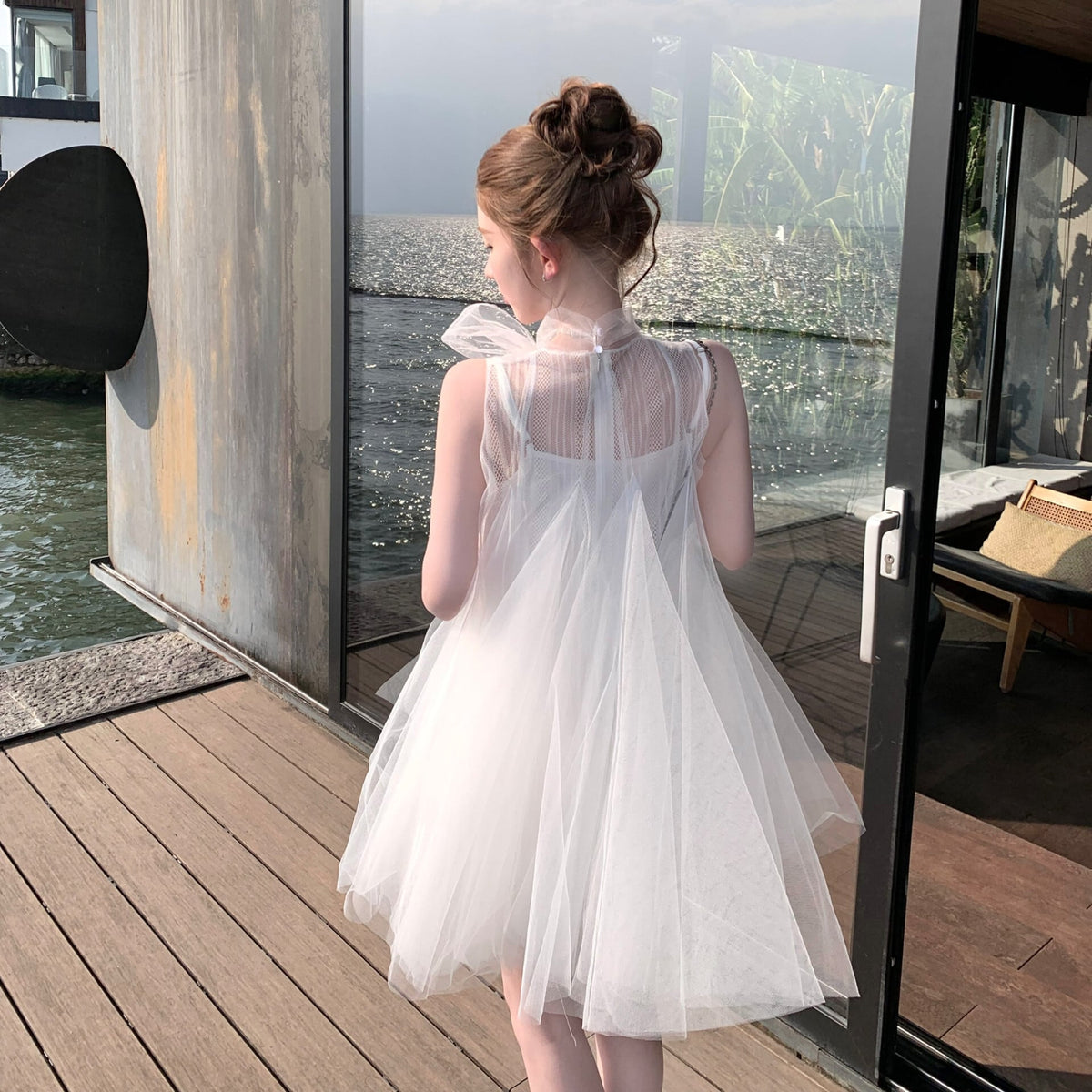 【dress】リボンチュールワンピース　M30759