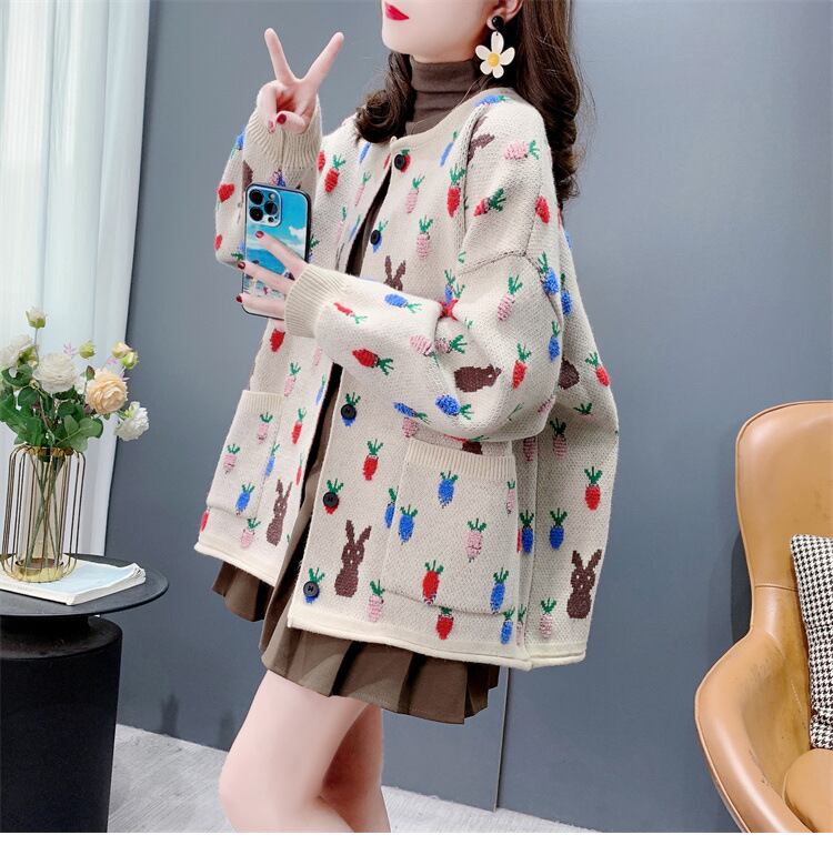 【outer】ジャカードニットカーデ　M28289