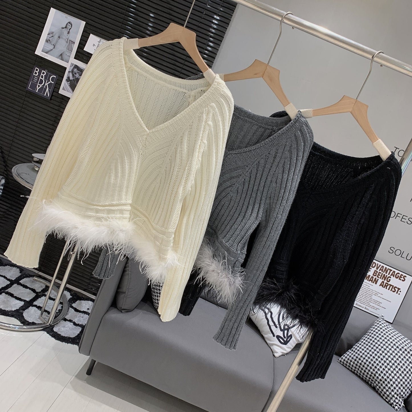 【tops】ファーニットセーター　M28442