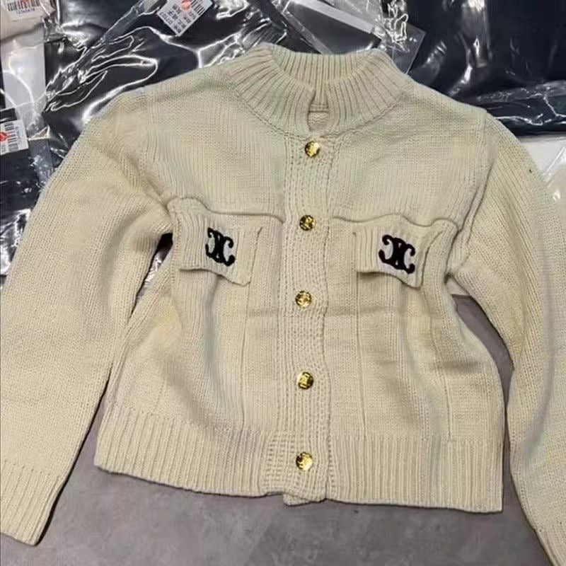 【outer】ラウンドネックニットカーディガンF8340