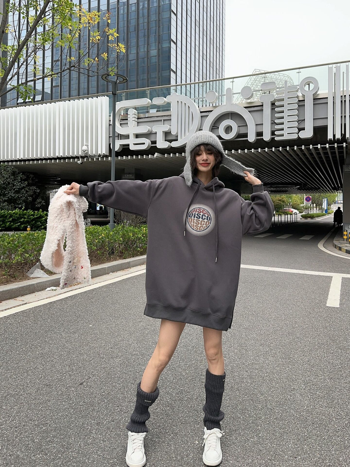 【dress】フード付きカジュアルワンピース    N2167