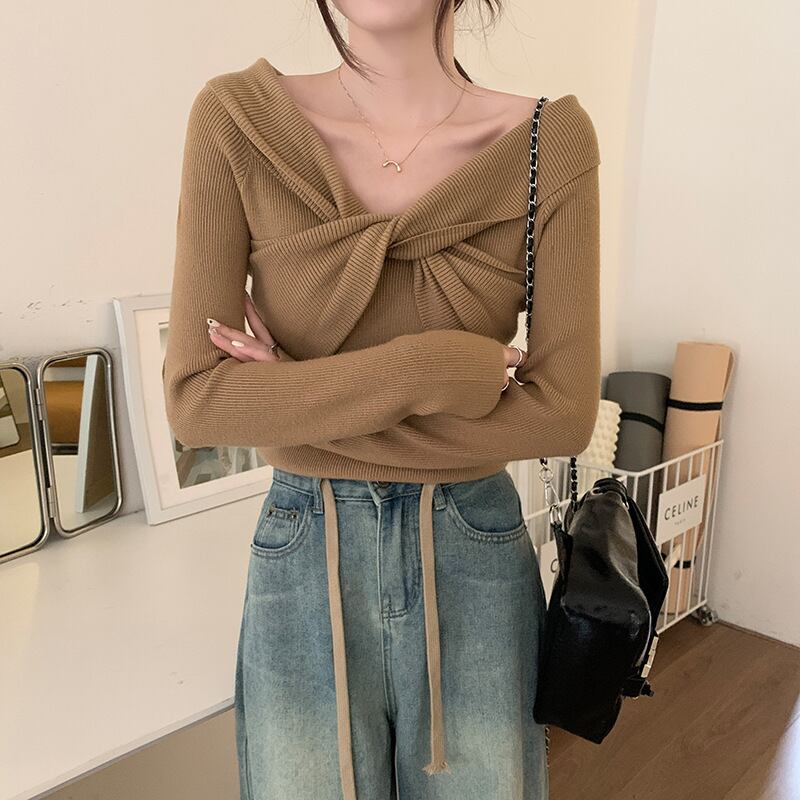 【tops】ニットトップス　M18834