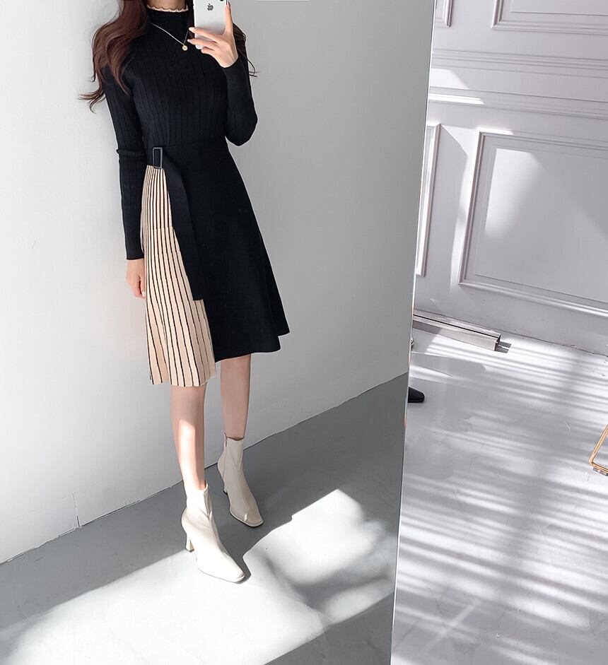 【dress】ドッキングニットワンピース　M17898
