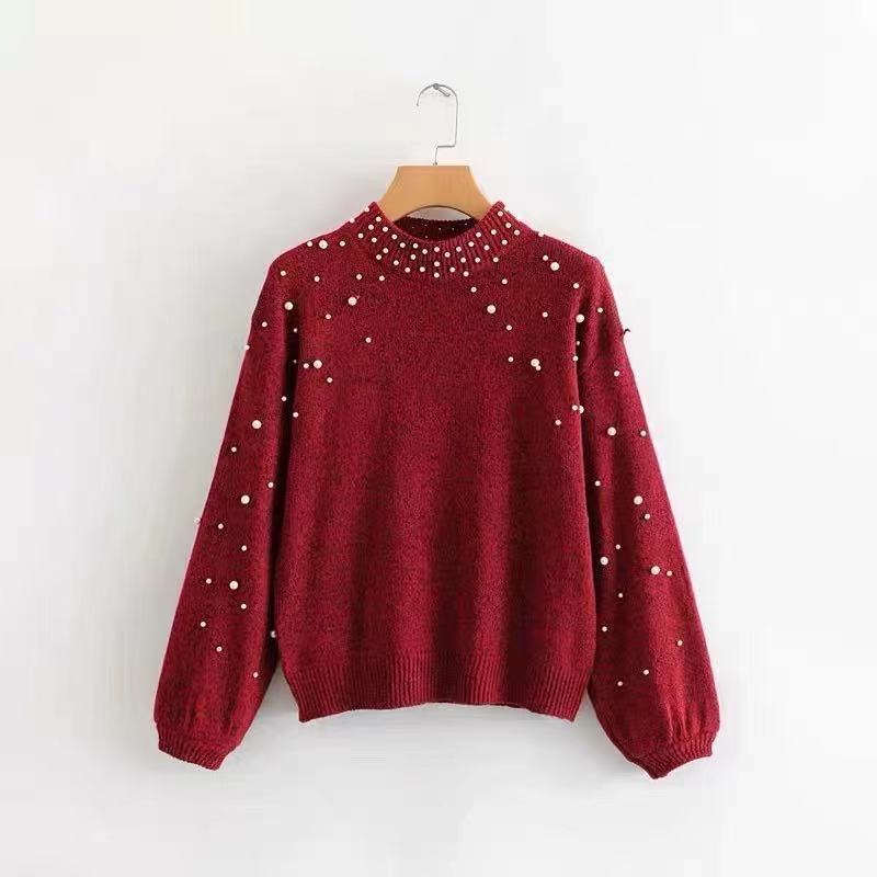 【tops】パールニットセーター　M19042