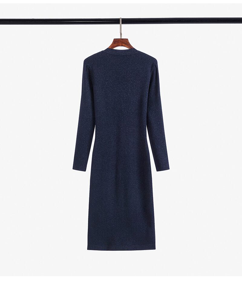 【dress】ボタンデザインニットワンピース　M28382