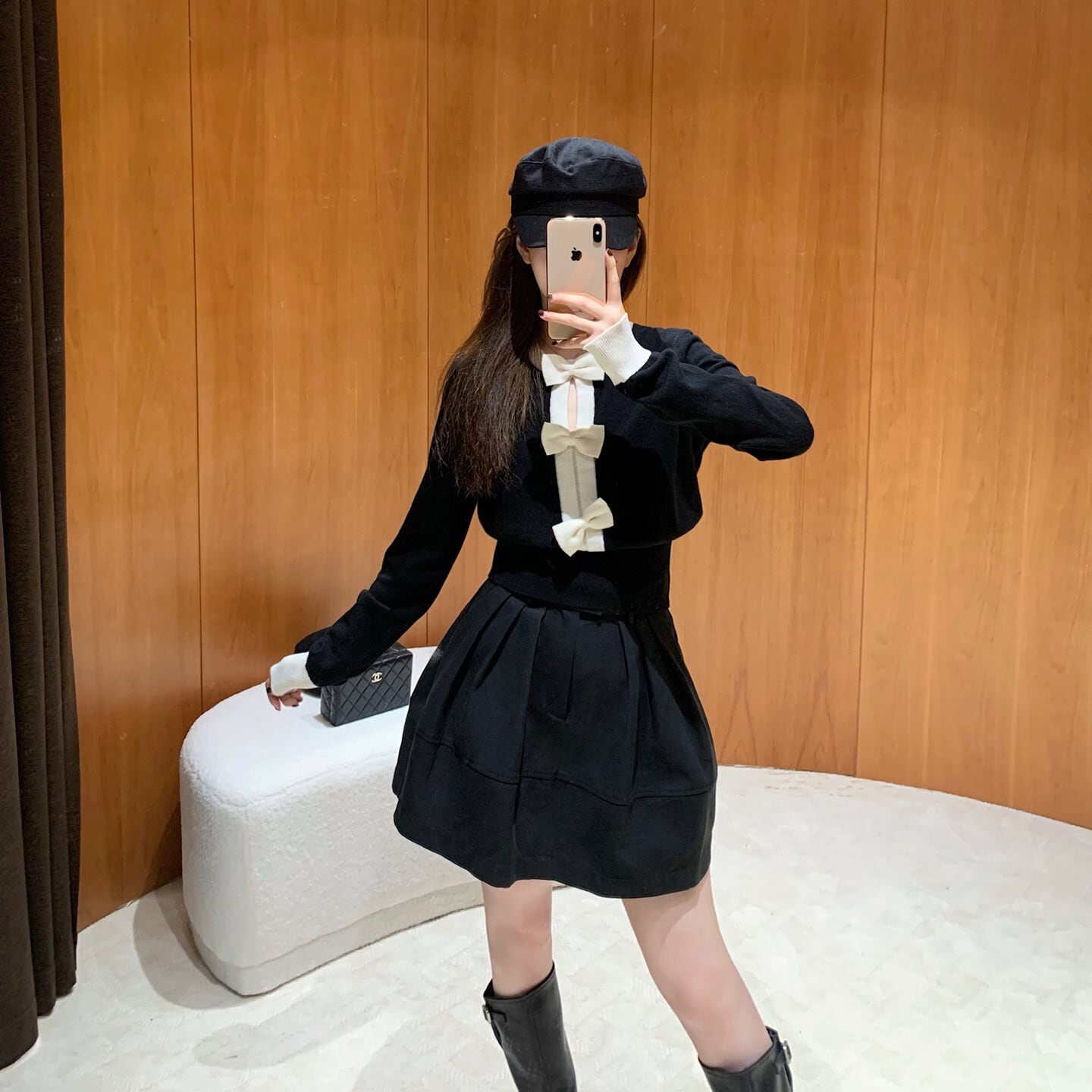 【tops】リボン付きニットトップス　N3332