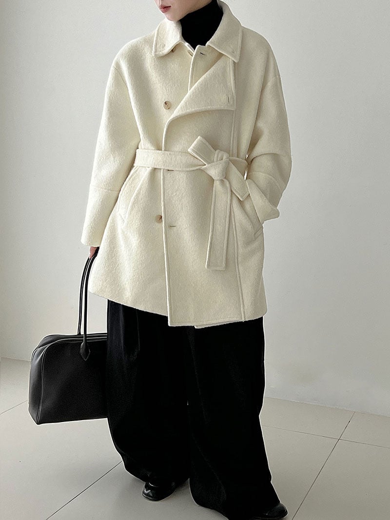 【outer】厚手防寒ウールコート Q7089