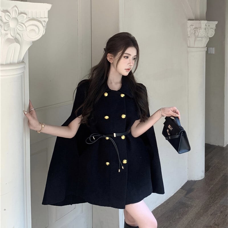 【outer】ケープコートベルト付き　M26342