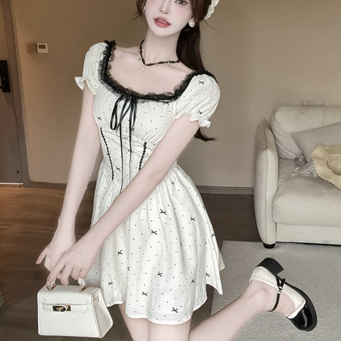 【dress】レースデートワンピース　M25178