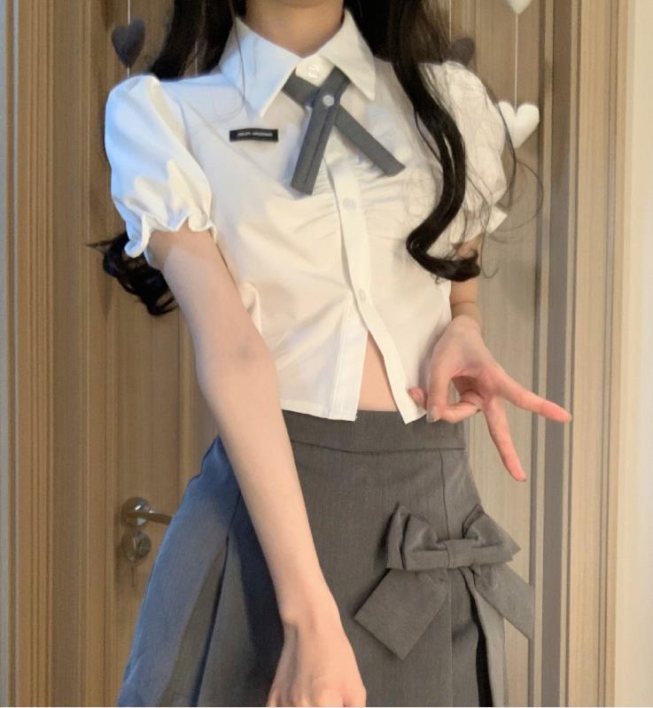 【set】半袖ブラウス+スカート2点セットF7530