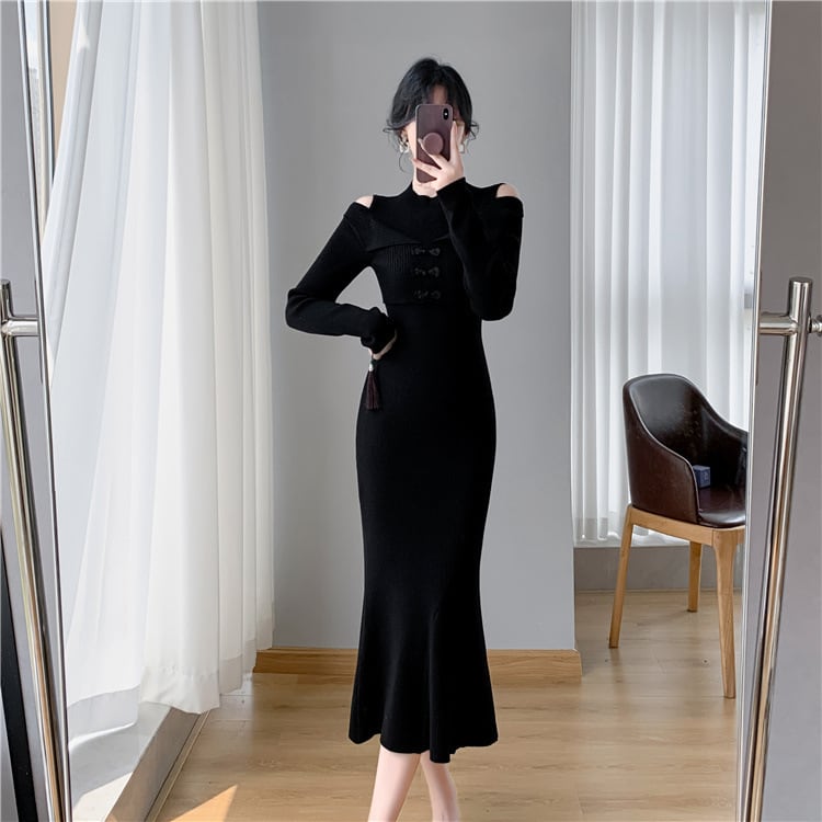 【dress】マーメイドニットワンピース　M26175