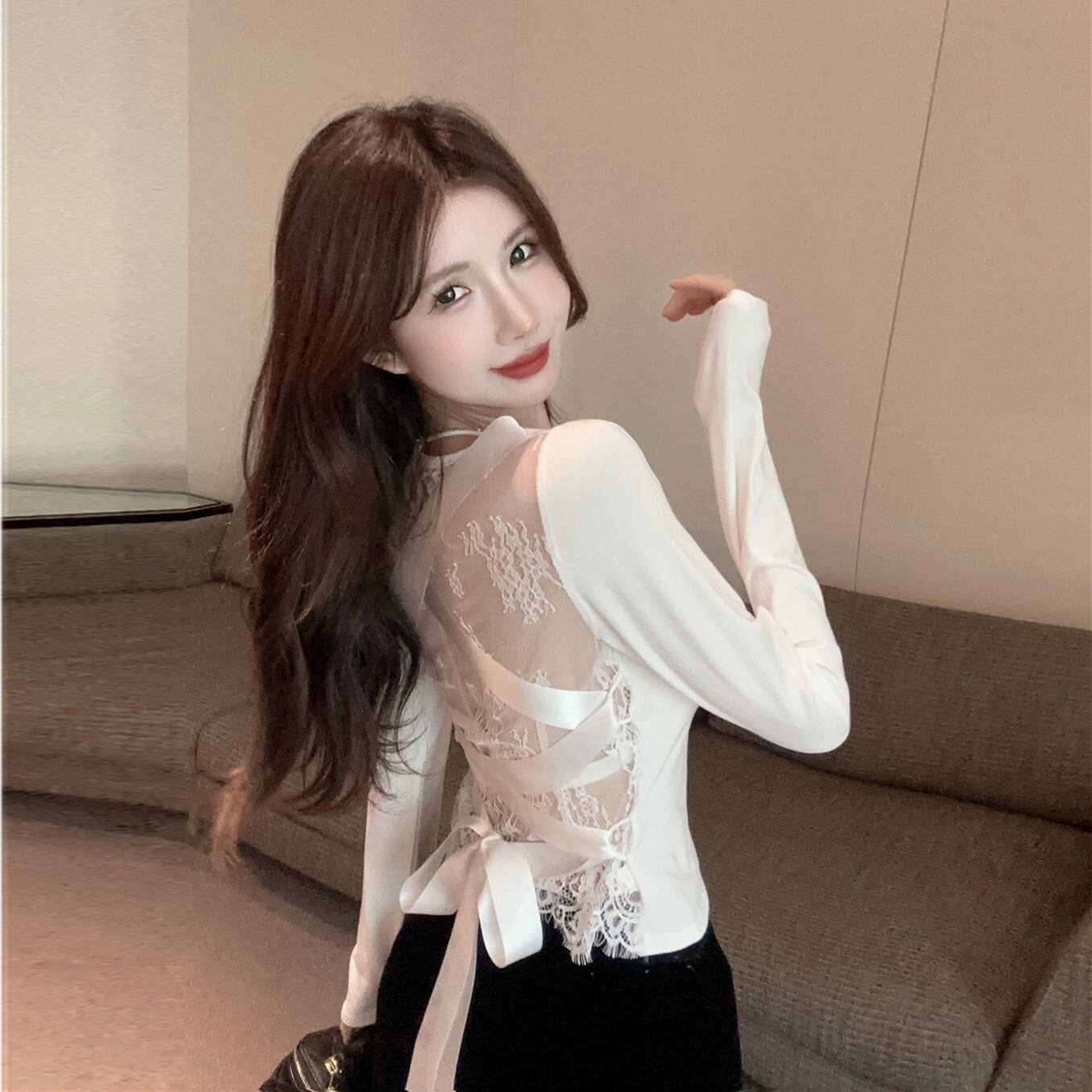 【tops】レース切り替えTシャツG20112