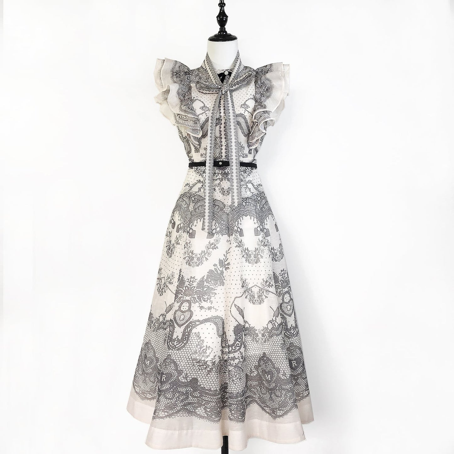 【set】フリルブラウス×ロングスカートセット     N3073