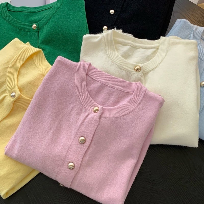 【outer】クルーネックニットカーデ　M29423