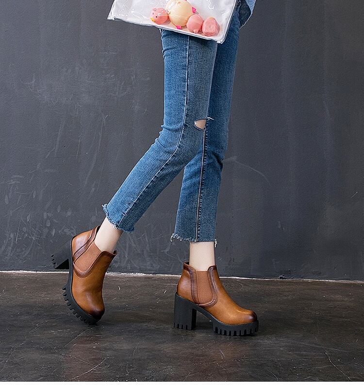 【shoes】チャンキーヒールブーツF0953