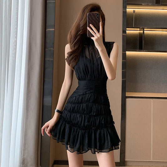 【dress】ウェスト絞りギャザーワンピースF7393