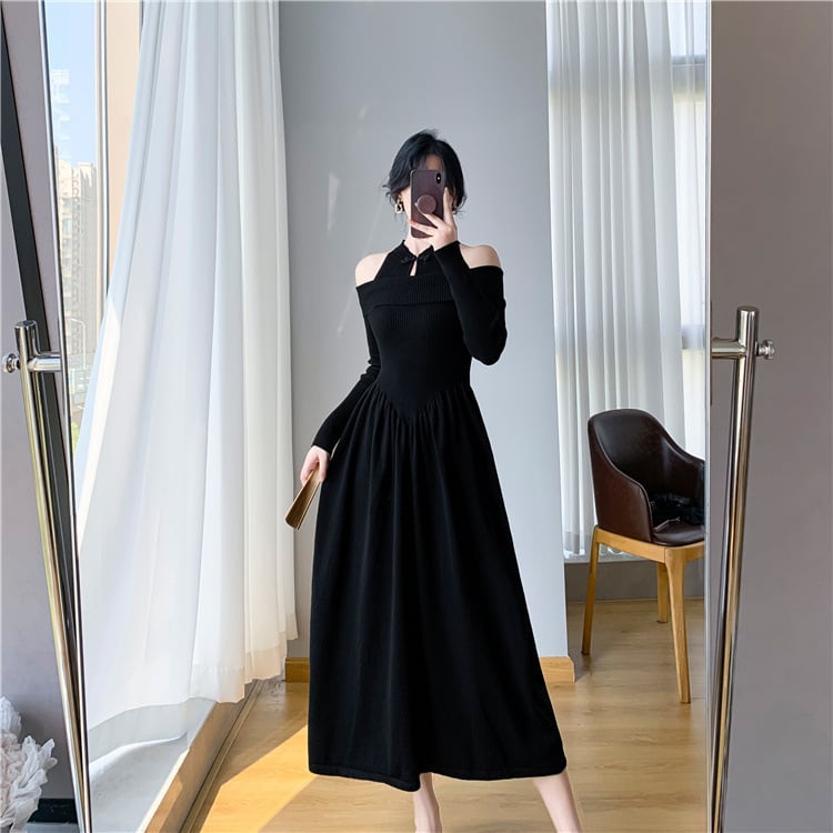 【dress】切り替えニットワンピース　M26174