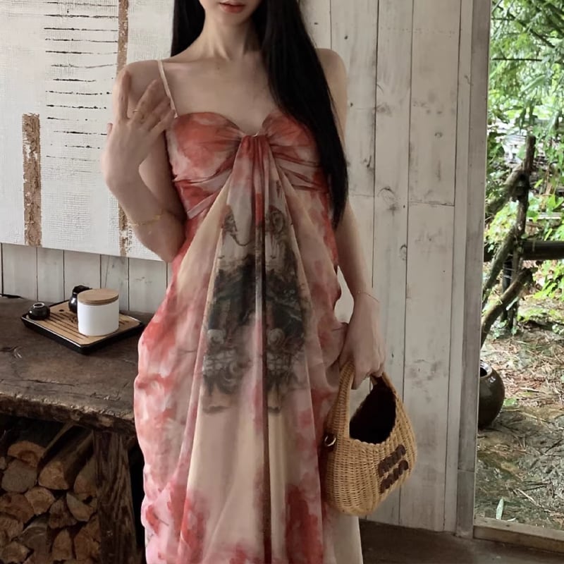 【dress】ロングキャミワンピース Q8334