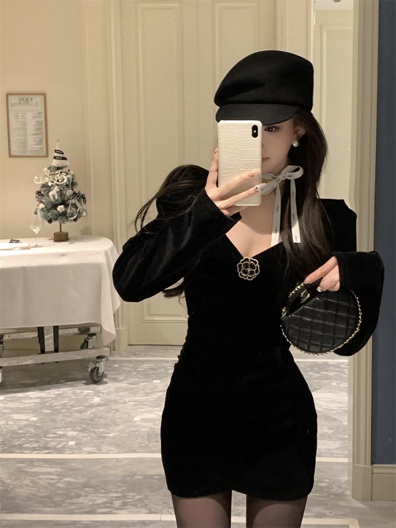 【dress】Vネックデートワンピース　M28237