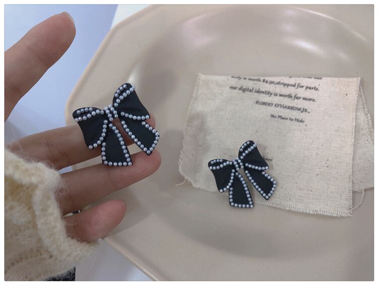 【小物】超人気 スウィートオシャレパールリボンパールピアスアクセサリー