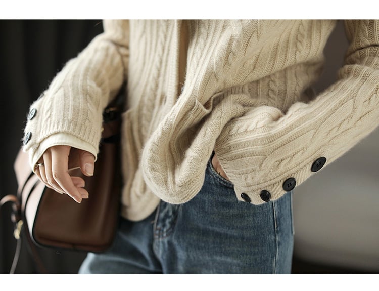 【outer】ボタンデザインニットカーデ　M25854