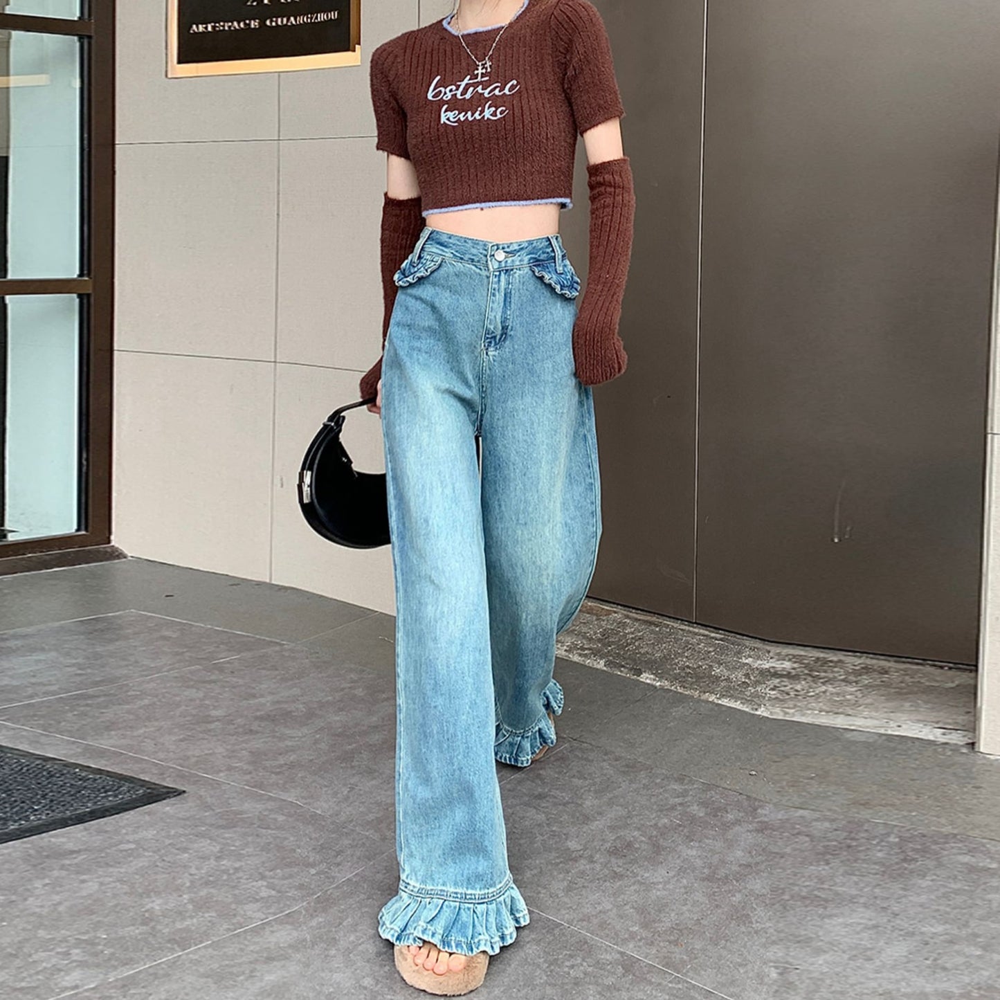 【bottoms】デニムガウチョパンツG20345