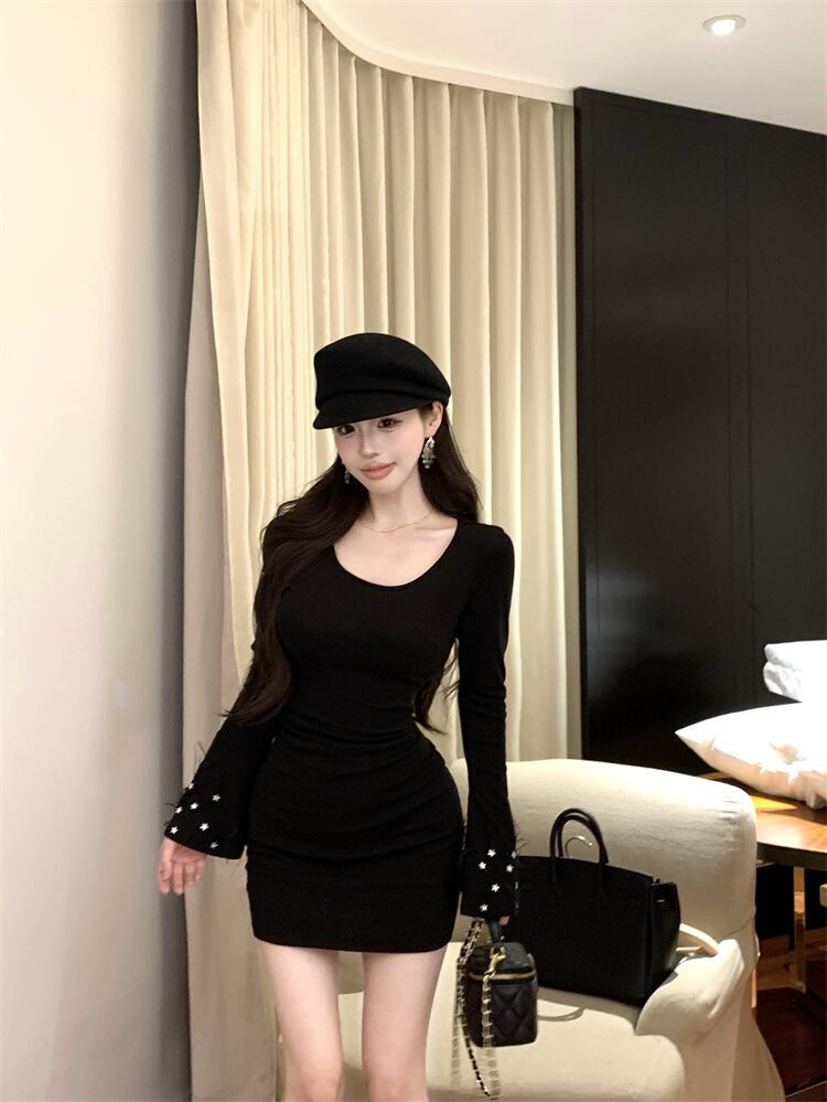 【dress】フレアスリーブワンピース　M27976