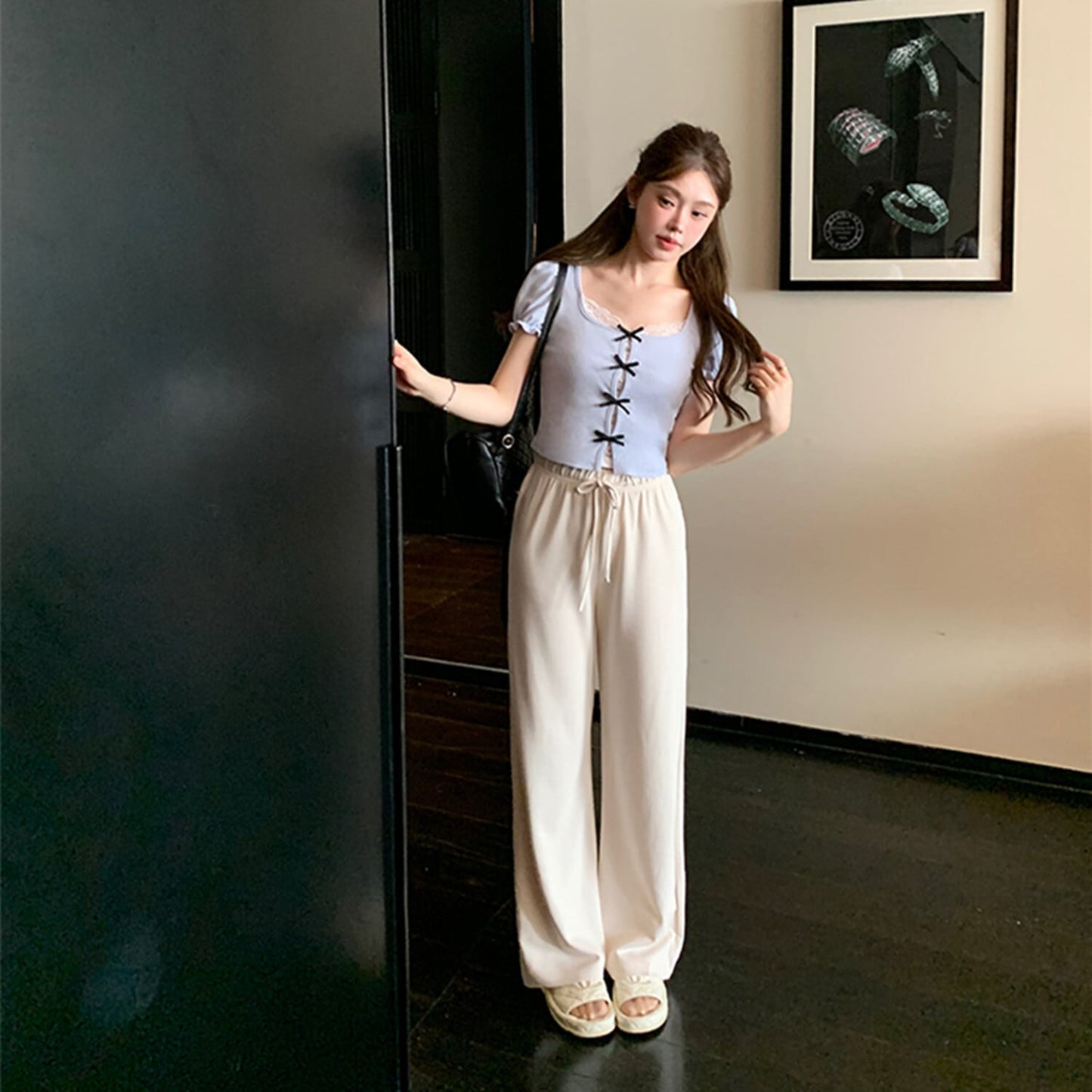 【tops】リボンレースドッキングトップス　N3012