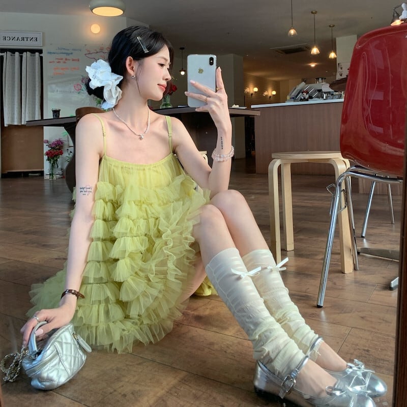【dress】チュールコンビキャミワンピース　M29848