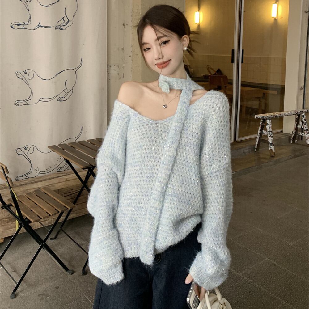 【tops】Vネックニットセーター　M27059