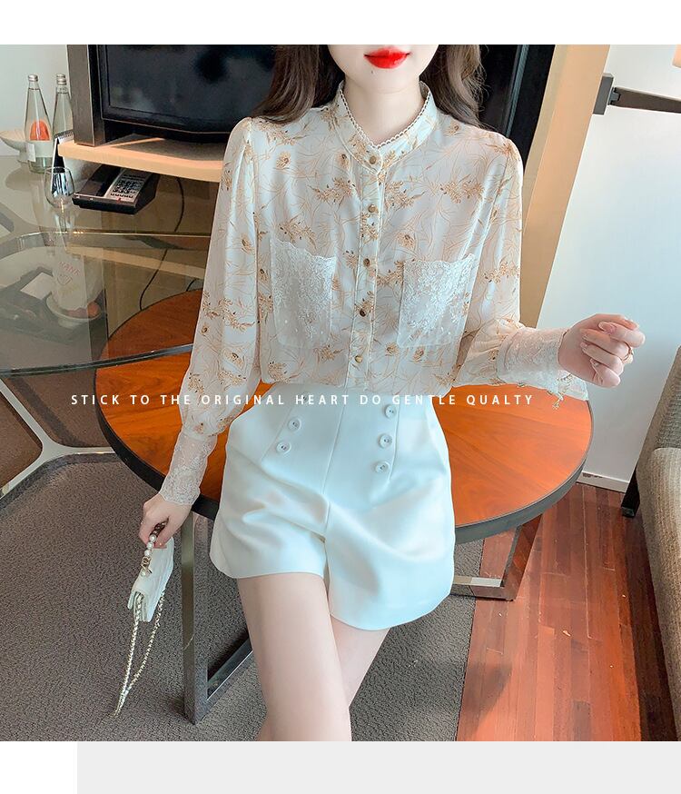 【tops】花柄シャツトップス　M18566
