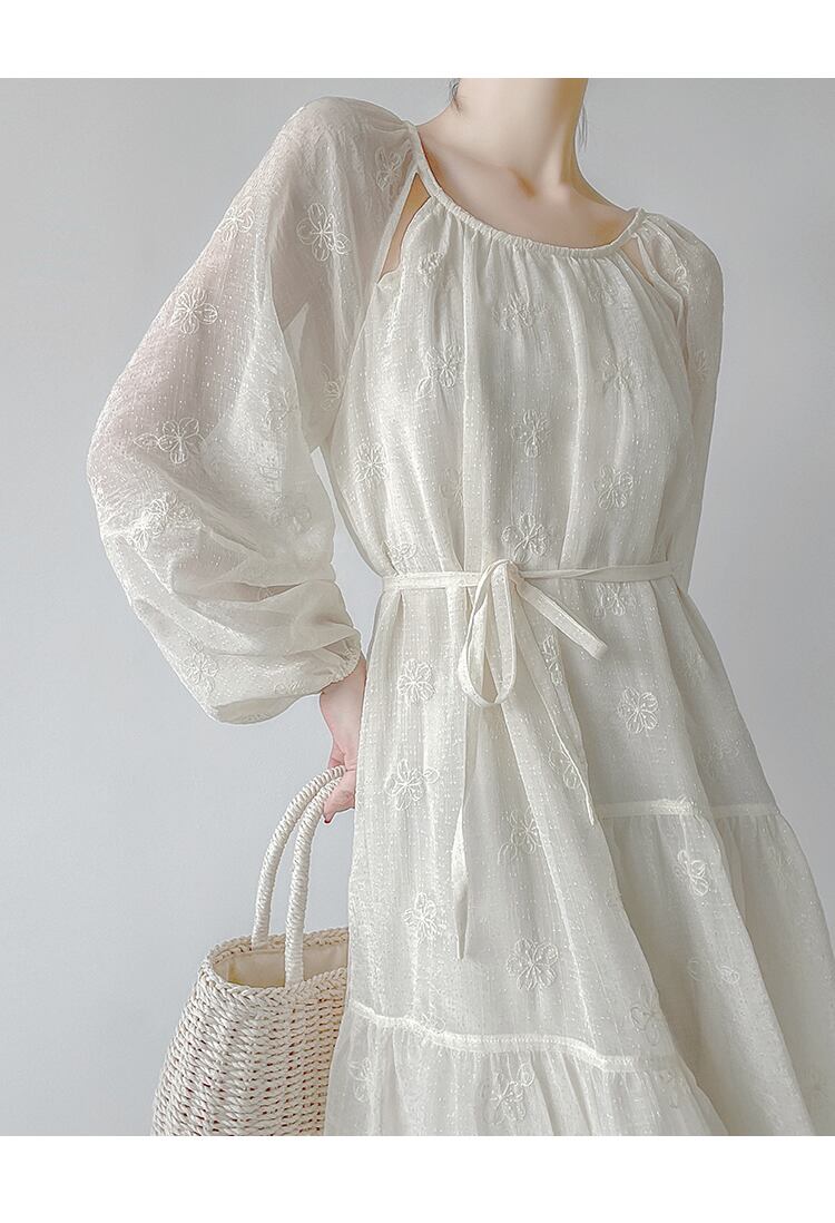 【dress】フラワー刺繍ワンピース　N2988