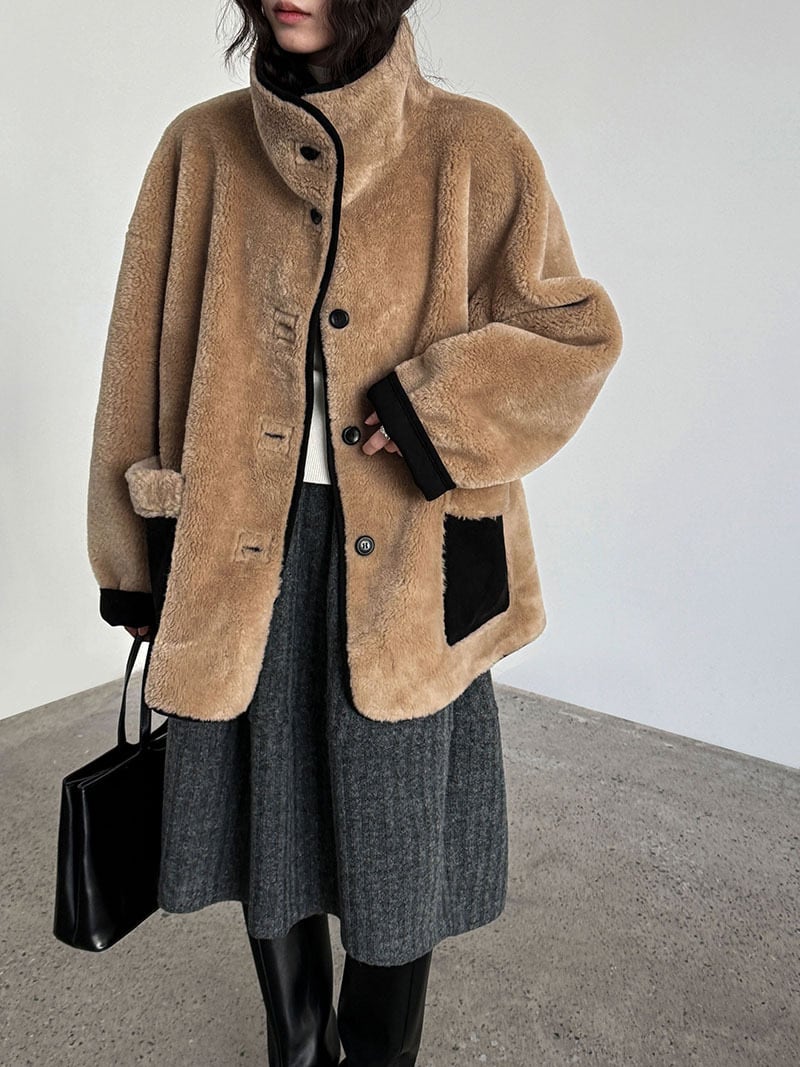 【outer】ハイネックボアコート Q7266