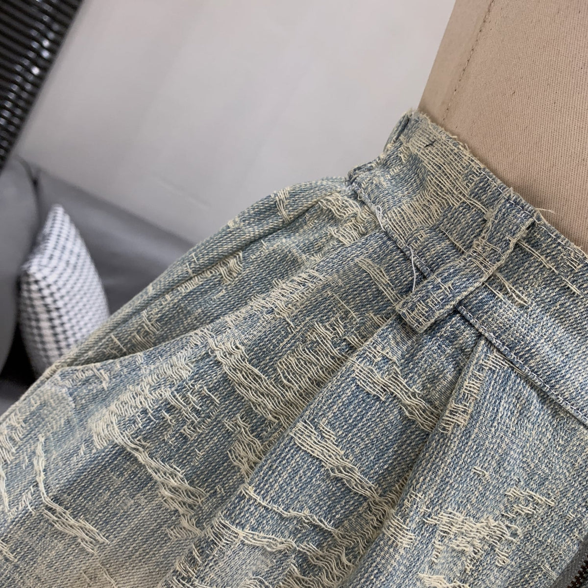 【set】レースデニムベスト×ショートパンツセット　M24776