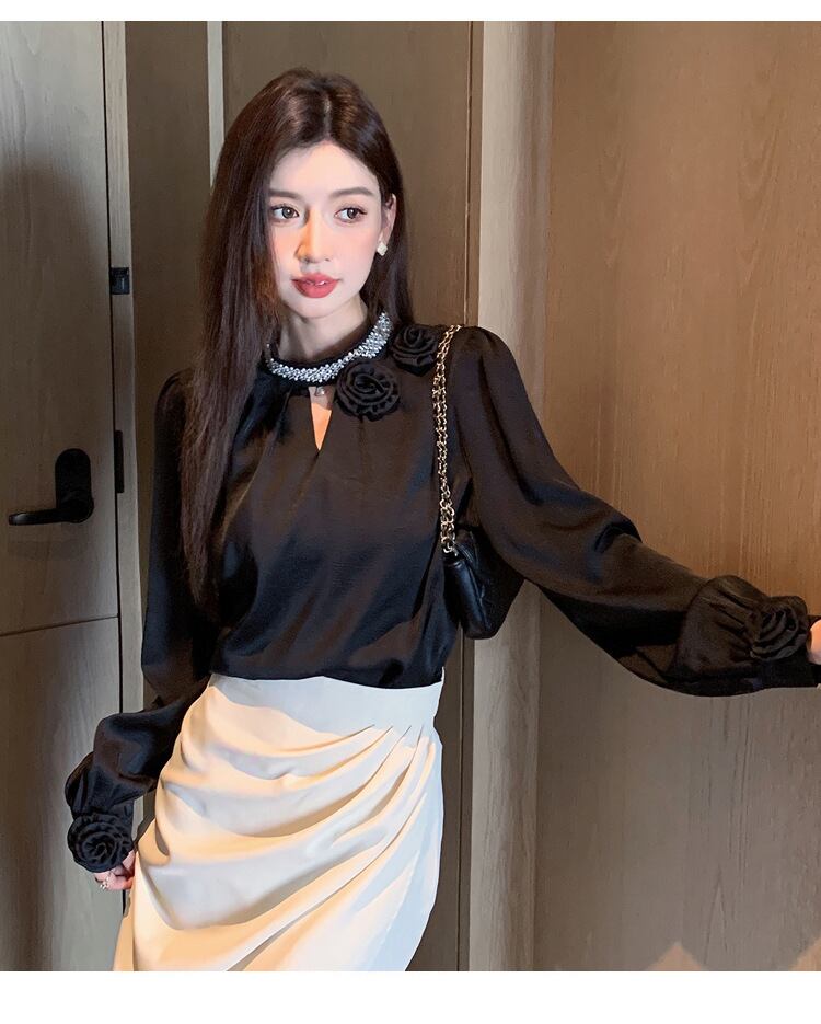 【tops】立体フラワーシャツトップス　M28972