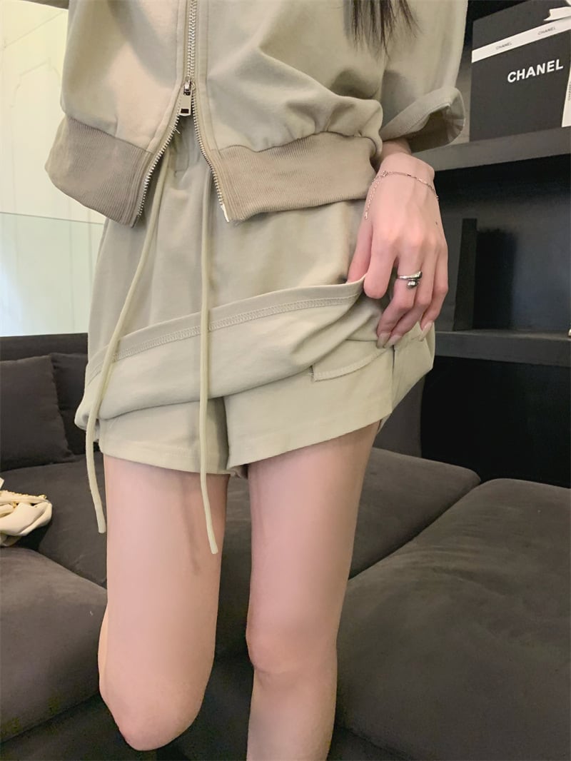 【set】ファスナートップス×キュロットパンツセット　M24805