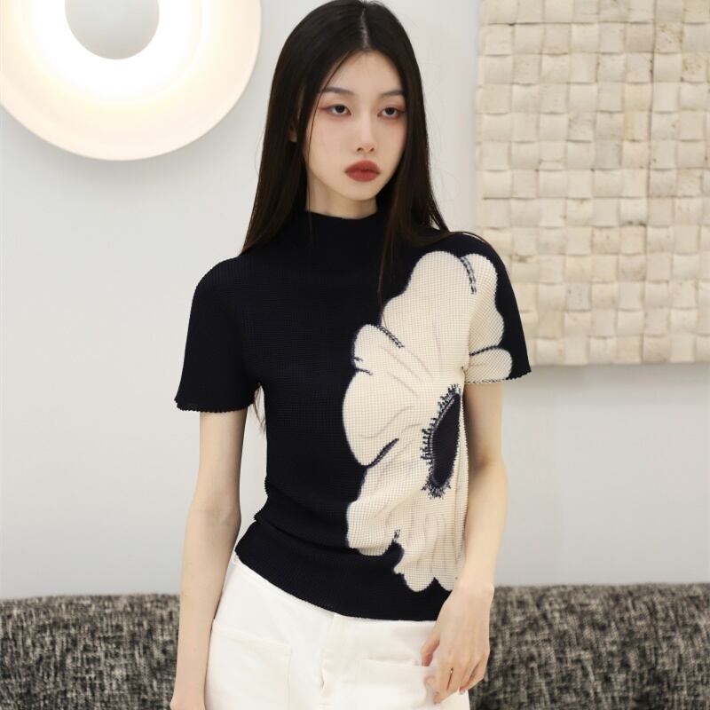 【tops】ハーフネックギャザーTシャツG20184