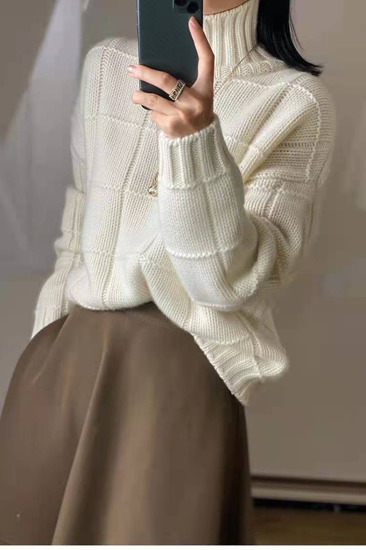【tops】ハイネックニットセーター　M18312