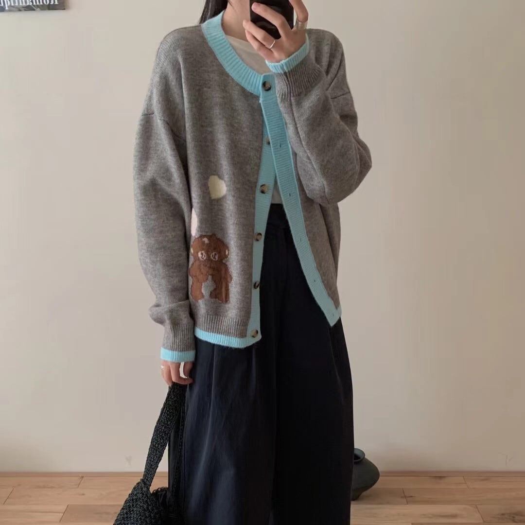 【outer】くまちゃんニットカーデ　M26336