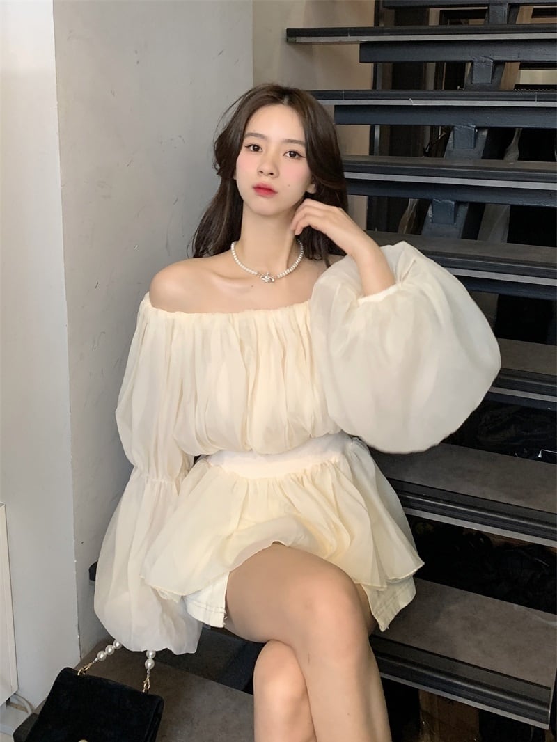 【tops】オフショルダーパフスリーブ ブラウスG20416