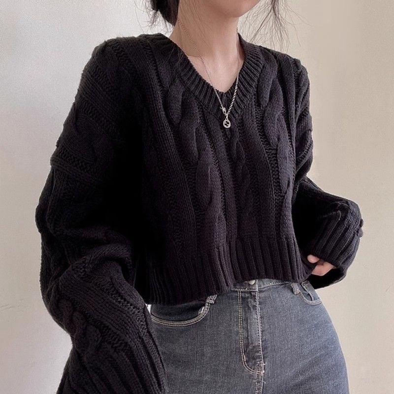 【tops】Vネックニットセーター　M26907