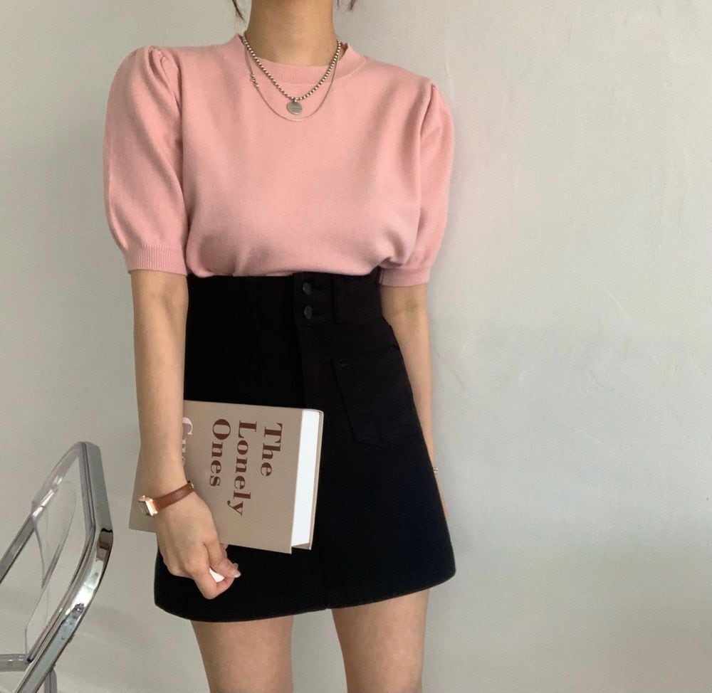 【tops】5色ニットＴシャツF7426