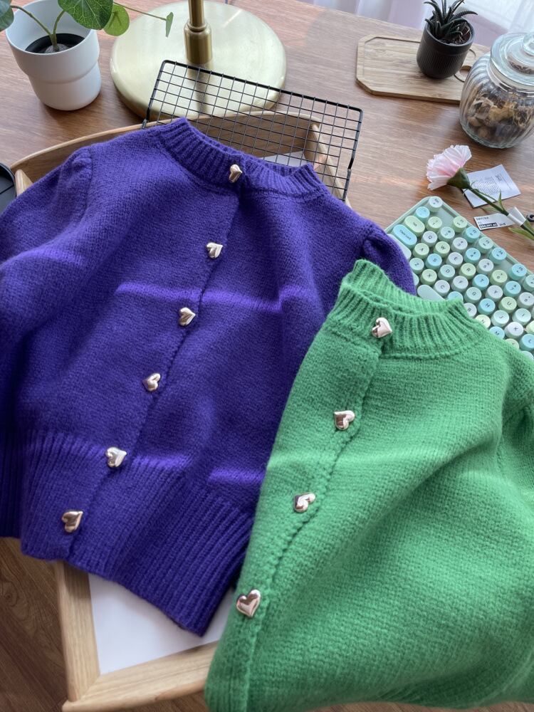 【outer】クルーネックニットカーデ　M18108
