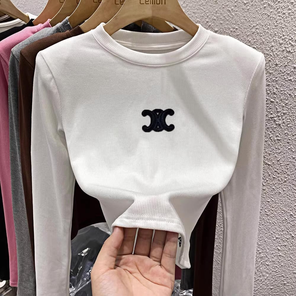 【tops】ラウンドネック長袖TシャツF7549