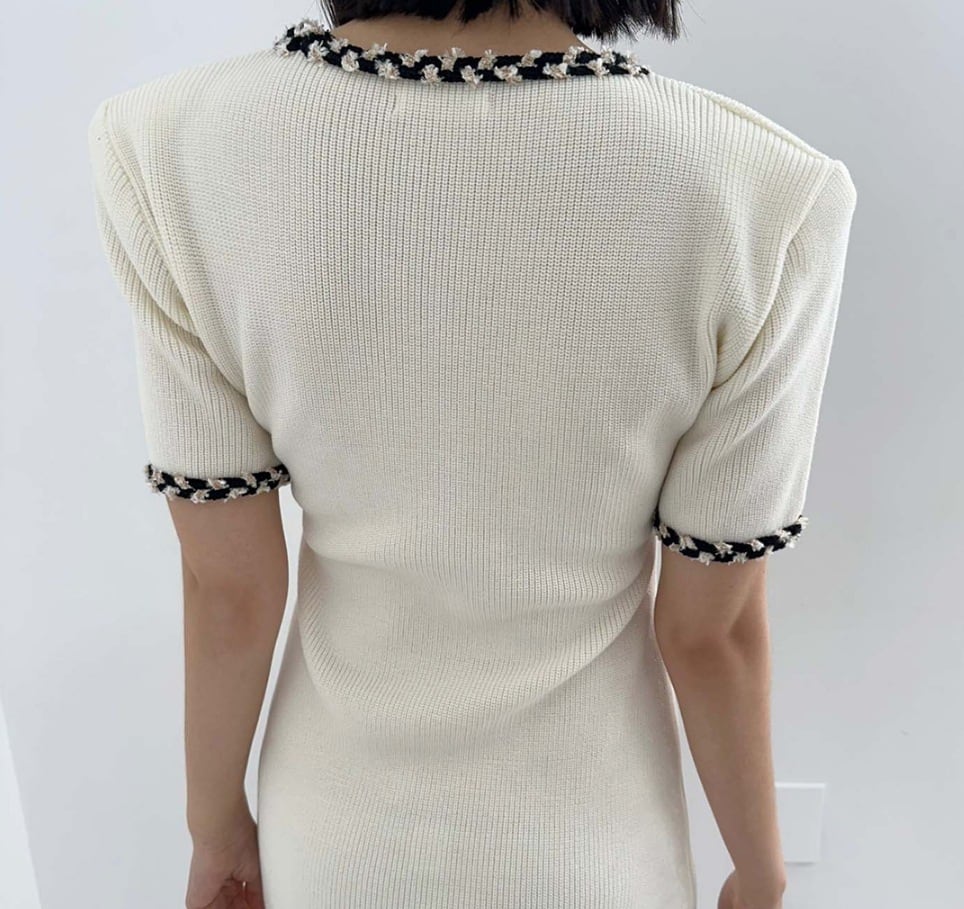 【dress】Vネックニットタイトワンピース G21158