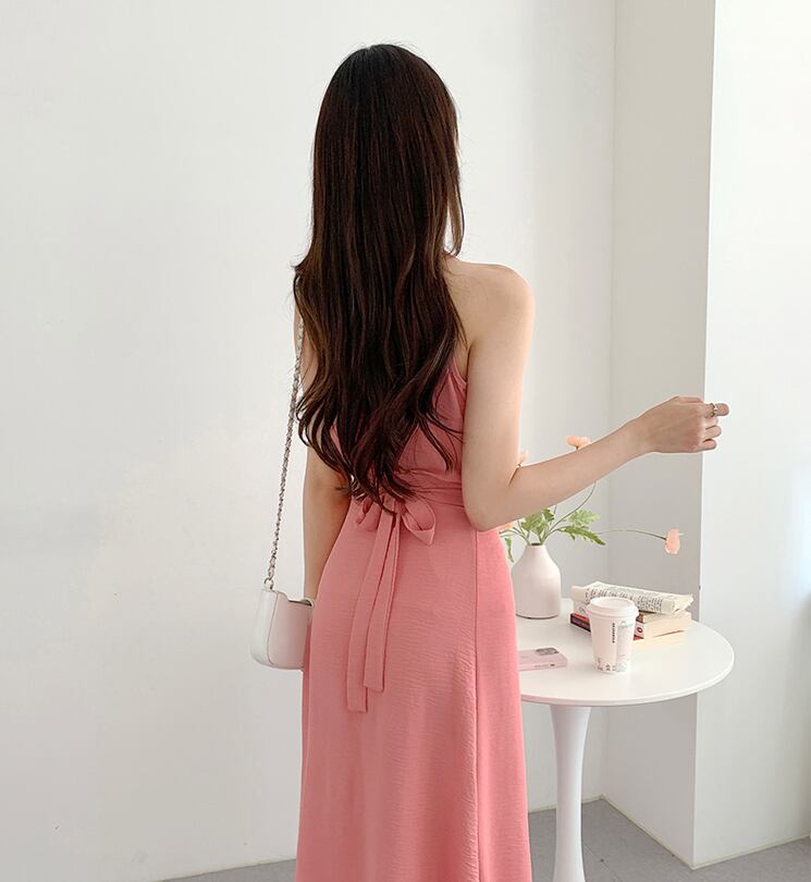 【set】ラウンドネック無地タンクトップ+スカート通勤日常セットアップF5158