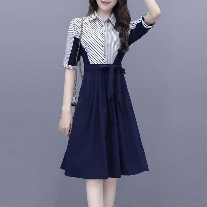 【dress】ファッションエレガント好感度UP!気質満点レトロ夏着痩せ ワンピース G0353