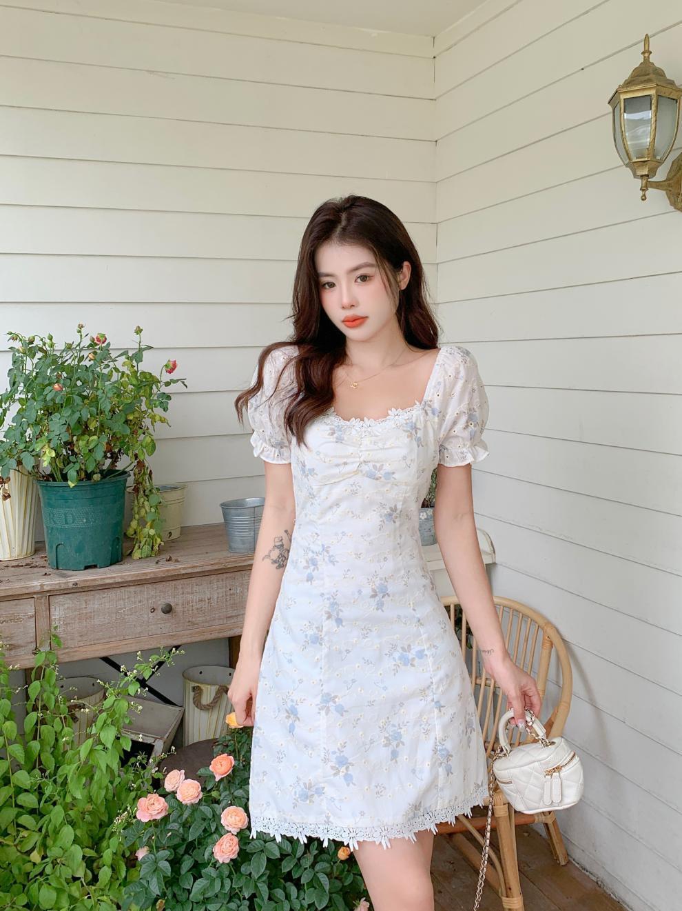 【dress】スクエアネック花柄ワンピース G21517